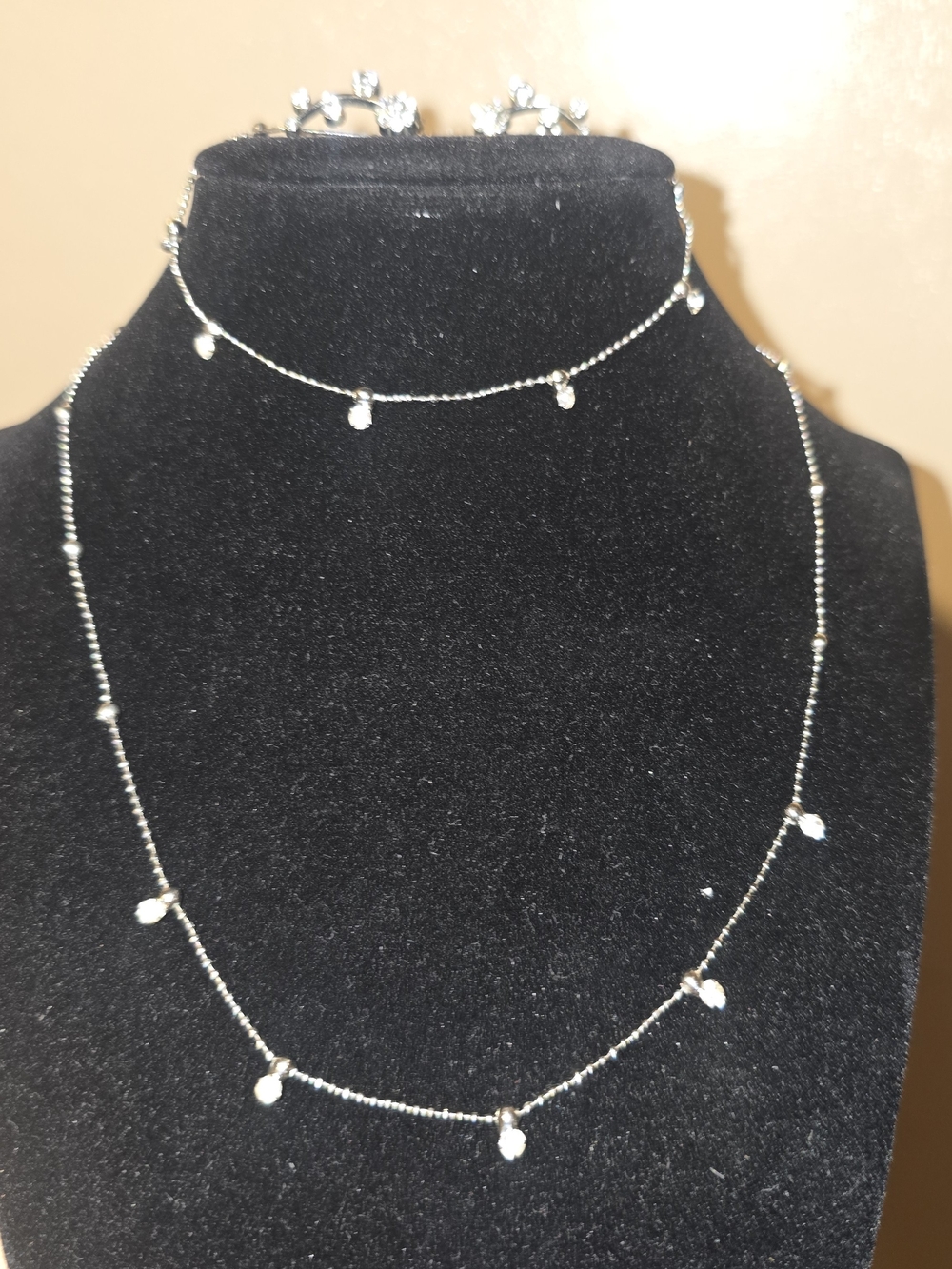 Silver-Tone Layered Necklace & Earrings